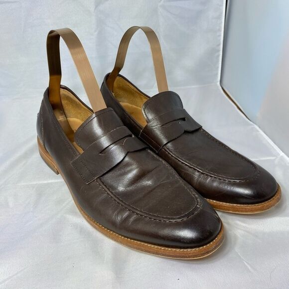 Warfield & Grand Mens Penny Loafer 10 Brown Slip On Heeled Leather Career - Picture 1 of 6